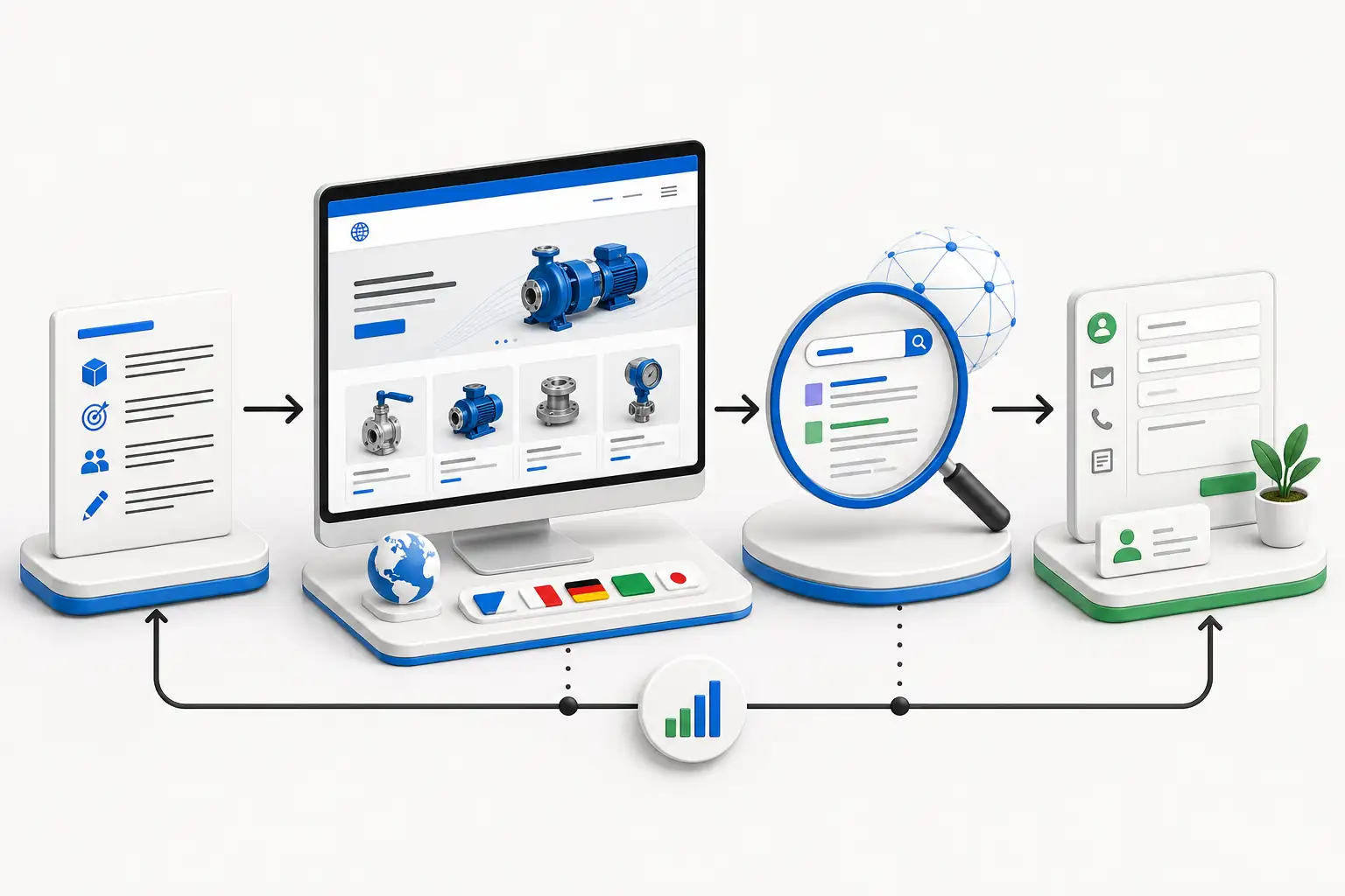 建站方案对比图,展示 Shopify、WordPress 和 AI 外贸建站在流程和维护方式上的差异。